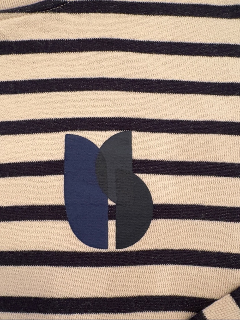 ba&sh Navy and Cream Lightweight Striped Sweatshirt - Picture 3 of 9